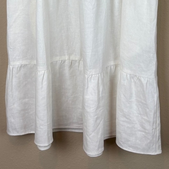 NWT 52seven Ivory Linen Blend Tiered Sleeveless Halter Neckline Midi Dress - Picture 4 of 16